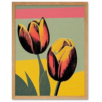 Modern Stencil Tulip Landscape