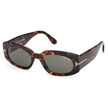 Tom Ford Cielle FT1187/S Women's Brown Sunglasses with Dark Green Lenses, Size 52 MM