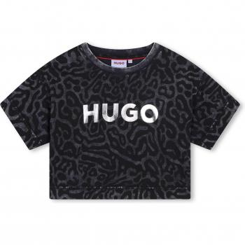 Camiseta de niña con diseño animal print y logo brillante