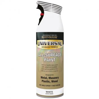 Universal 400ml White Satin Spray Paint by Rust-Oleum