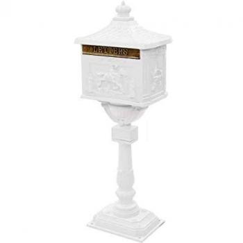 Pedestal Letterbox Aluminium Vintage Style Rustproof White vidaXL