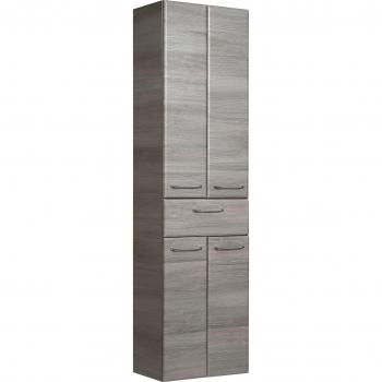 Saphir Hochschrank mit Türdämpfer und Chromgriffen