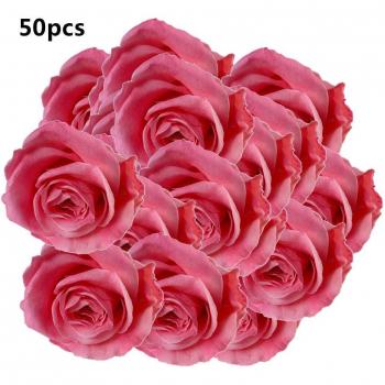 50pcs Artificial Black Rose Flower Heads for Party and Home Decoration