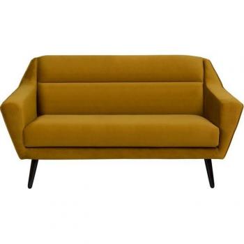 Andas 2‑Sitzer Bille – Nähte im Rückenkissen, Eichenbeine, Samtoptik, Design by Morten Georgsen