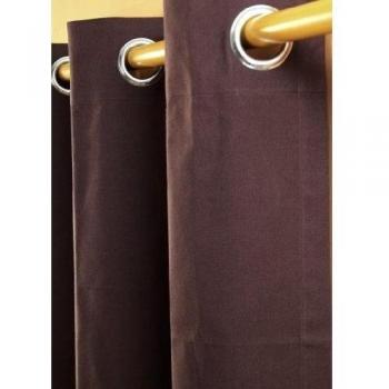 Homescapes Off Brown Cotton Eyelet Curtains