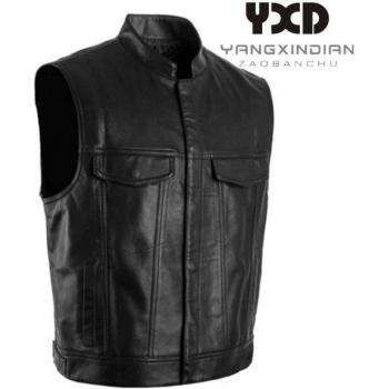Men's Black PU Leather Punk Vest