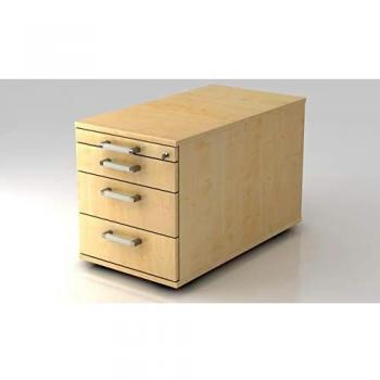 SIGNA TC30 CE, caisson de bureau sur roulettes en érable avec 3 tiroirs et poignée chromée