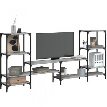 VidaXL Media Console Grey Sonoma 206.5x28.5x95 cm Engineered Wood
