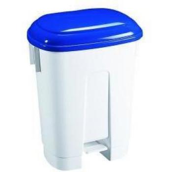 Derby 60 Litre White/Blue Plastic Pedal Bin