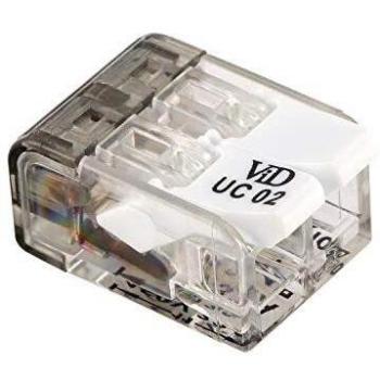Connecteur automatique à levier sans gaine thermorétractable pour connexion de 2 fils souple ou rigide 2.5mm²