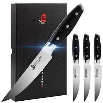 Black Hawk German Steak Knife Collection – 4 Pieces with Pakkawood Handles