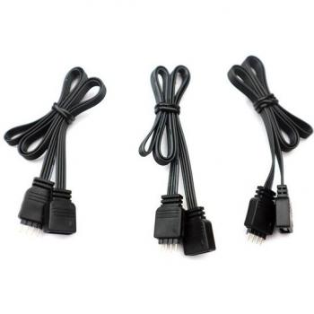 RGB Connector Extension Cable 3PCS Black 0.2m/0.66ft 0.5m/1.64ft 4 Pin for LED Strips