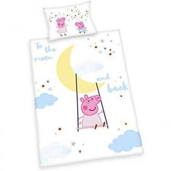 Herding Peppa Pig Bedding Set – Cotone Renforcé, Double-Face, GOTS