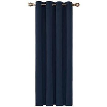 Deconovo Wohnzimmervorhang Verdunkelung 180x140 cm Dunkelblau