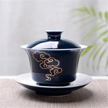 Kit de Té KungFu con Tetera 150 ml y Taza Gaiwan Floral