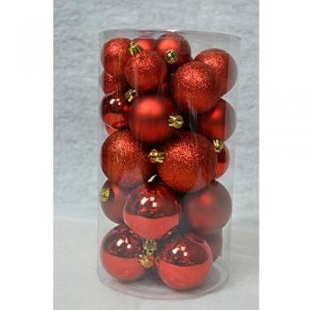 Pallina albero Amicasa 9022902 Clindro Sfera Mix Rossa