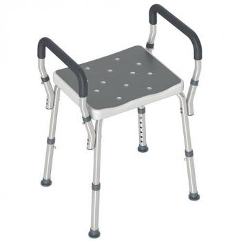 AquaFlex Grey – Rust‑Resistant Shower Stool with Handles