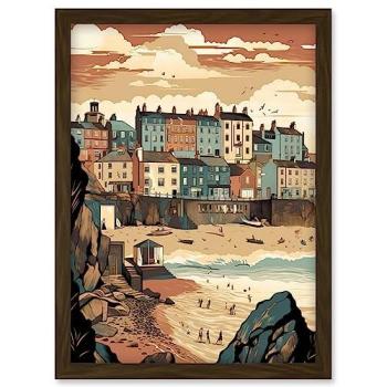 Pastel Tenby Harbour A4 Wall Decor – Coastal Edition