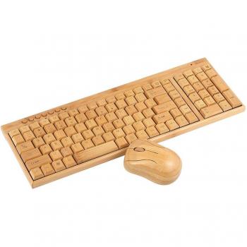 Handcrafted Bamboo Keyboard and Mouse Bundle