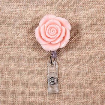 Pink Petal Clown Badge Holder – Girls Nursing Chest with Retractable Reel