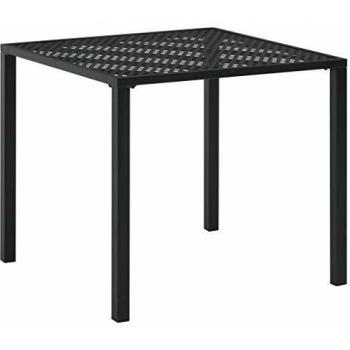 VidaXL Tavolo da Patio Nero 80 x 80 x 72 cm Acciaio