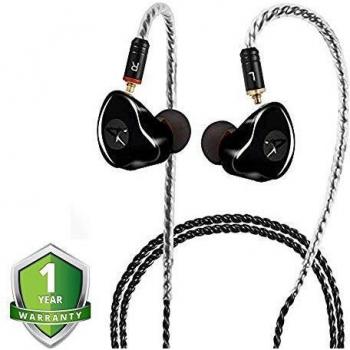 In-Ear Earbud Headphones with Dual Drivers, MMCX Detachable Cables, Noise-Isolating, Sweatproof, HiFi Stereo