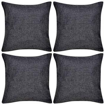 VidaXL 4 Cushion Covers, Linen Appearance, Anthracite, 50x50 cm