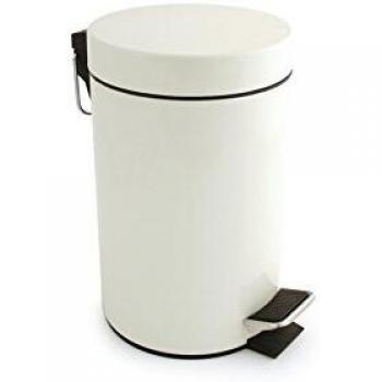 Bentley Brushware White Metal Pedal Bin