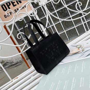 Bolso de compras de piel sintética para mujer, tote bag de gran capacidad, con protección para el hombro, color negro, 2022