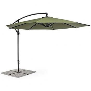 PRG OMBRELLONE Retrattile Texas D.3 Metri Antracite/Verde Oliva ARREDO Giardino