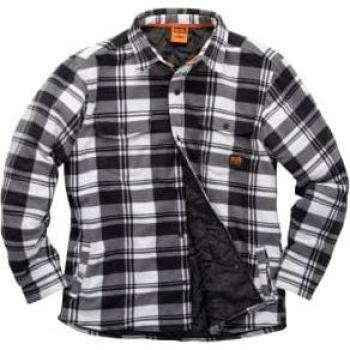 Scruffs Worker Padded Checked Shirt, in Black and White Quick-Drying, Size: XL