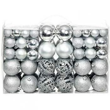 6 cm Silver Christmas Ornament Set 100 Pieces