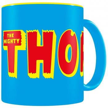 Taza Thor Marvel Comics Cerámica Azul y Amarilla