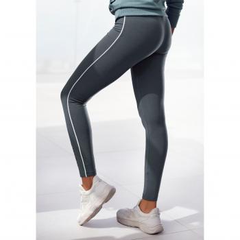 H.I.S Damen‑Leggings mit weißer Kontrastpaspel, navy