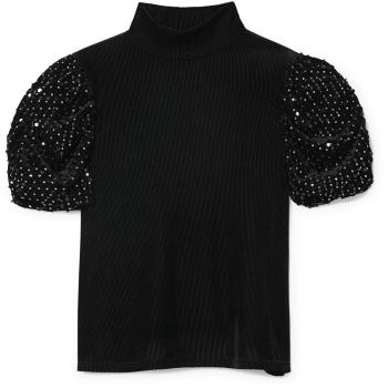 Desigual T-Shirt Slim Maniche A Lanterna in Poliestere Nero S