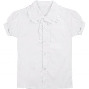 Mädchenbluse mit Rüschenkragen und Puffärmeln für die Schule