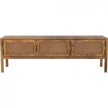 Meuble TV cannage chic en manguier 140 cm