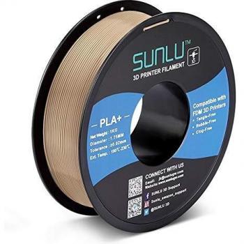 Filamento SUNLU PLA 1.75mm, 1 kg, para impresoras 3D, color madera