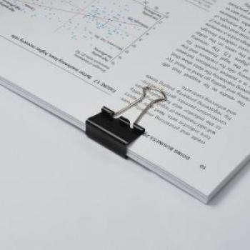 Industrial Strength Foldback Clamps 25mm in Black, pack of 10
