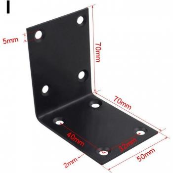 4pcs Right Angle Black Stainless Steel Corner Brackets