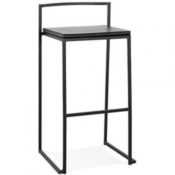 Tabouret de Bar Noir CASA – Empilable, Style Industriel (Alterego)