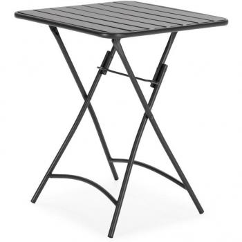 Table de jardin Perla pliante en métal noir