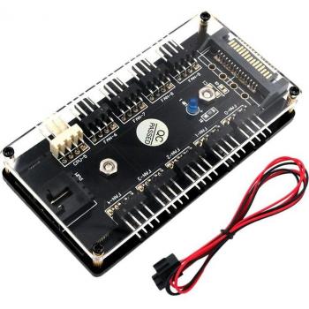 CPU Fan 10 Canal 12V PWM, Controlador 3/4 Pines, Carcasa PMMA