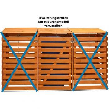 Aufbewahrungsbox für Mülltonnen mit Erweiterung von Promadino Modell Vario V, Honigbraun