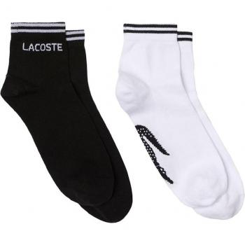 Chaussettes Lacoste Sport Basses Noir-Blanc à Deux Unités – 35-38