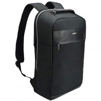 Mobilis Sac à Dos pour Ordinateur Portable 14-15.6, Sac à Dos de Travail/Affaires, Matière Déperlante, Noir et Argent #056005