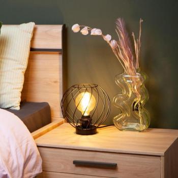 Lucide Danza Single Light Table Lamp in Black Finish, Ø25cm, 1xE27