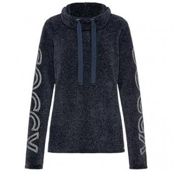 Rollkragenpullover SOCCX Damen, Gr. XXL, blau, 80% Polyester, 20% Baumwolle, Flauschstrick
