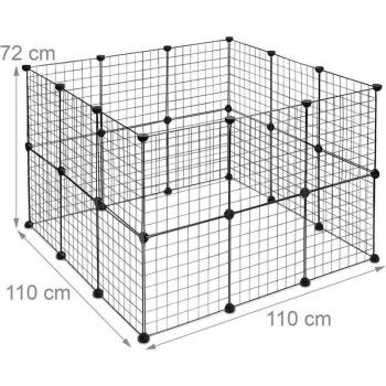 Cage Extensible de Alambre para Pequeños Mamíferos – Kit de 24, Color Negro