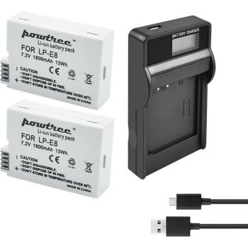 Batterie Powtree pour appareil photo Canon DSLR